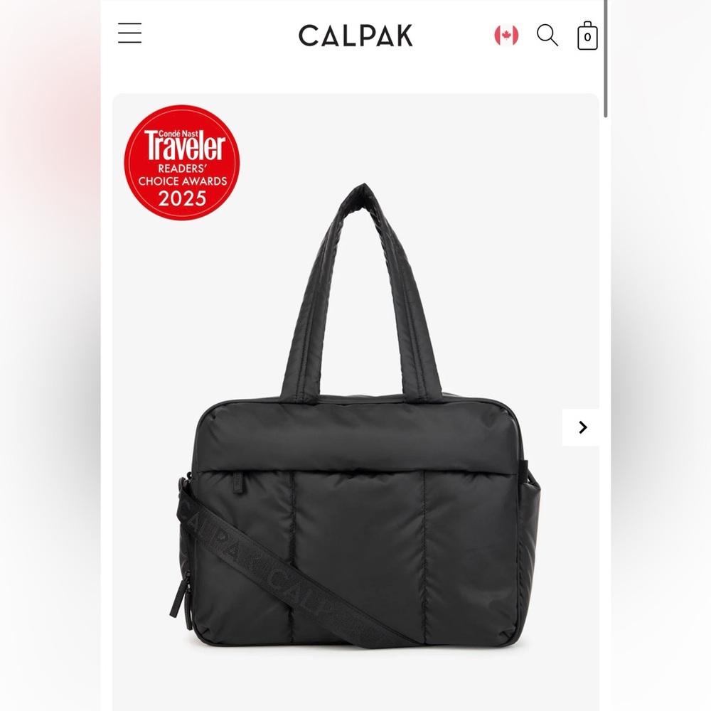 Calpak Black Puffer Travel Tote